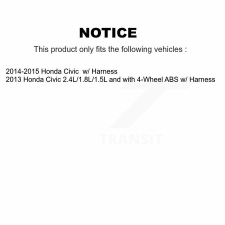 Mpulse Rear Left ABS Wheel Speed Sensor For Honda Civic w Harness SEN-2ABS2848